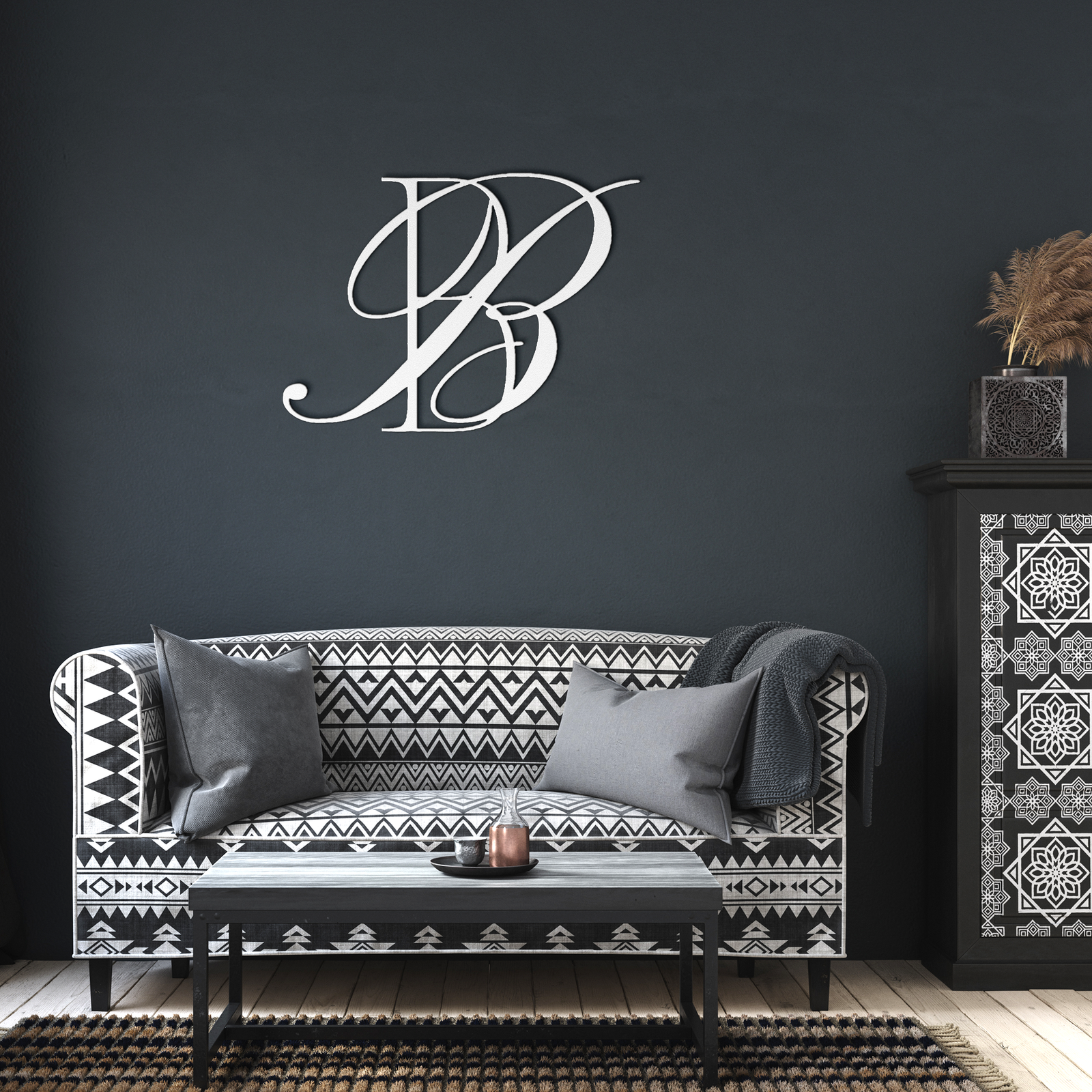 White 18-Gauge Steel Die-Cut Living Room Wall Décor