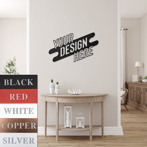 Black 18-Gauge Steel Die-Cut Living Room Wall Décor