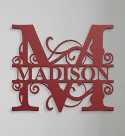 Copper 18-Gauge Steel Die-Cut Rustic Hallway Sign