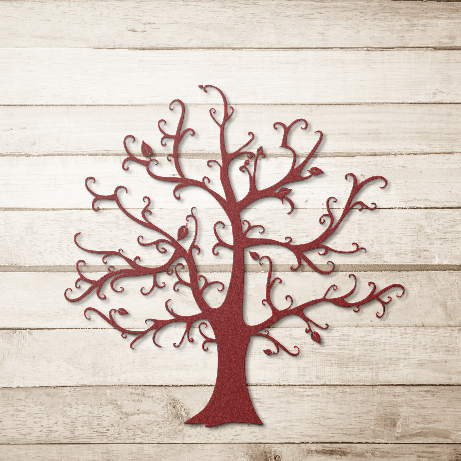 Red 18-Gauge Steel Die-Cut Tree of Life Wall Décor