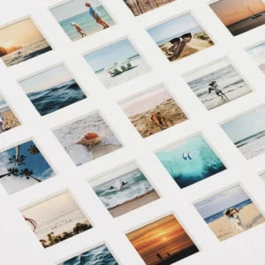 Close look at the white multi photo frame